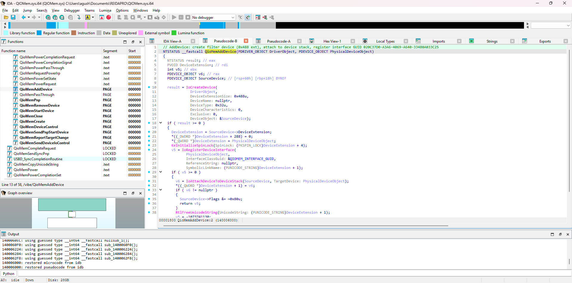 QioMemAddDevice Functions